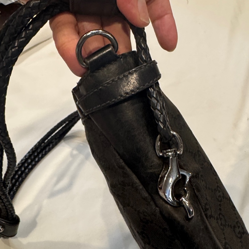 Authentic Gucci Black Embossed Shoulder Bag - Picture 8 of 13